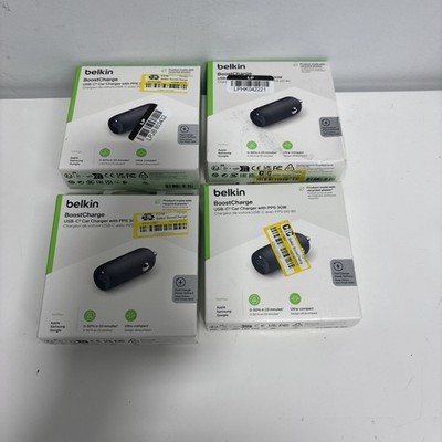 Lot Of 4 BoostCharge USB-C Car Charger with PPS 30W Apple Samsung Google NEW