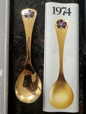 Georg Jensen Year Spoon 1974 Gold Plated Silver Boxed