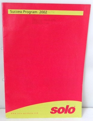 Rare 2002 SOLO Success Program Dealer Product Guide - Technical Specs & Photos