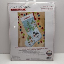 Dimensions Snowman Family Christmas Stocking Cross Stitch Kit New In Package