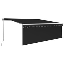 Image of Manual Retractable Awning Outdoor Awning with Blind and LED Awning vidaXL
