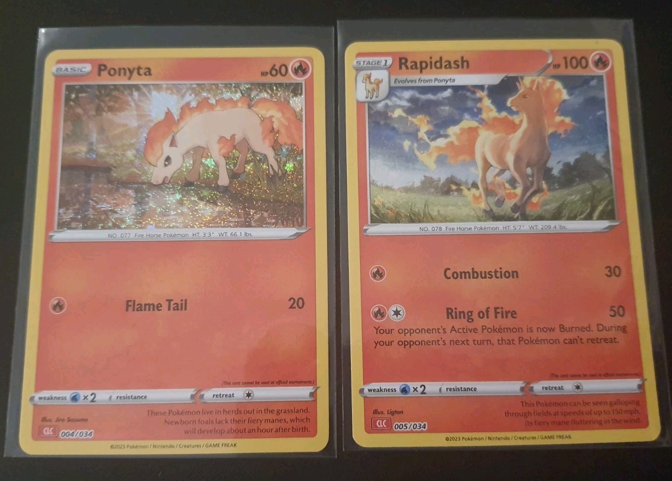 Ponyta 004/034 & Rapidash 005/034 Trading Card Game Classic Holo NM Pokemon