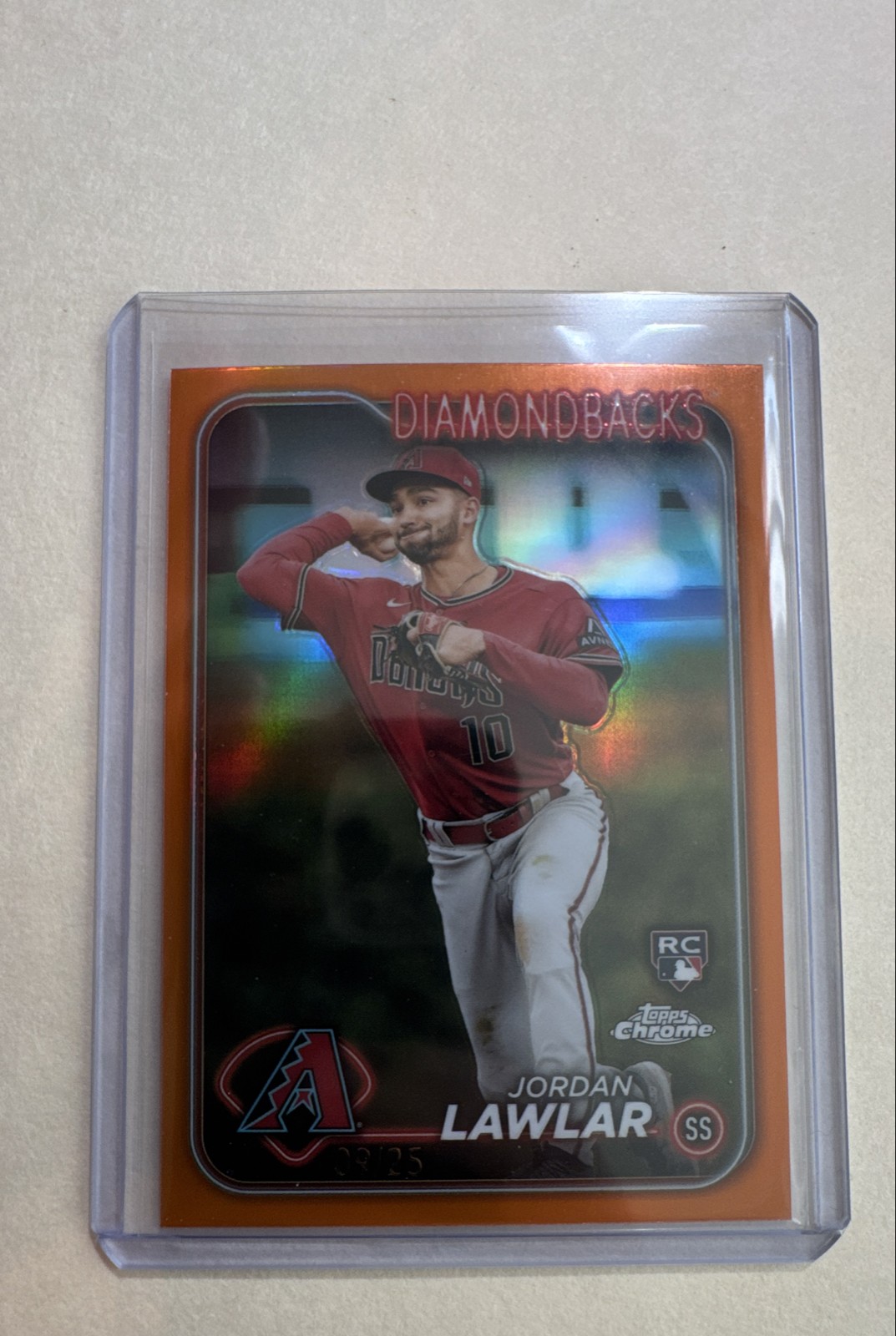 2024 Topps Chrome - Jordan Lawlar #229 Orange Refractor /25 (RC)