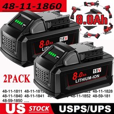 2PACK 8.0Ah Battery For Milwaukee 18V Battery for M18 Battery Extended Capacity