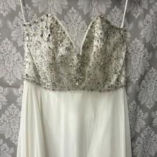 MoriLee Madeline Gardner Ivory Beaded Empire Chiffon Wedding Dress Size 14Lot#9