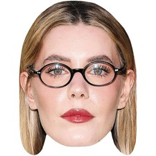 Caterina De Angelis Glasses Celebrity Mask, Flat Card Face, Fancy Dress Mask