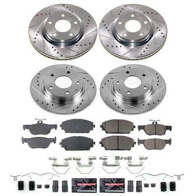 Power Stop K8813 Z23 Daily Driver Front & Rear Brake Pad & Evolution Rotor Kit