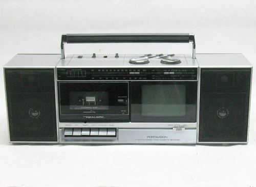 Vintage Realistic Portavision TV/AM/FM Stereo Model 16-109 Radio Boom Box