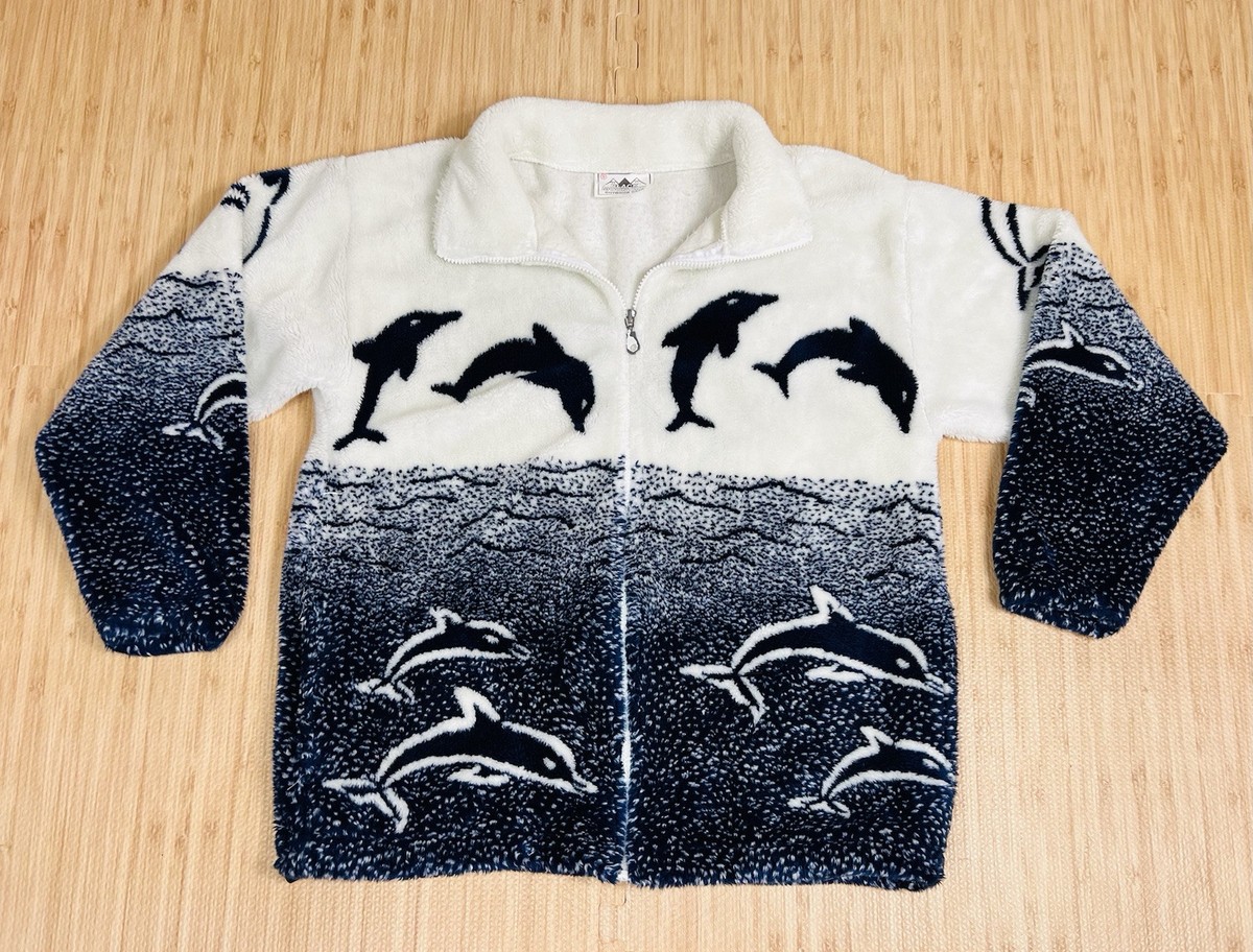 BLACK MOUNTAIN OUTDOOR White Dolphin Ultra Plush Fleece ZIP Jacket