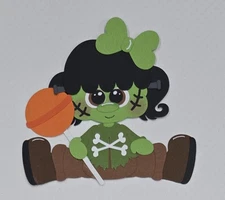 Franky Girl Sitting. Scrapbook, Card making Paper Piecing.