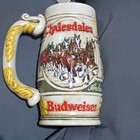 Vintage 1983 Budweiser Holiday Beer Stein CS58 Cameo Wheatland Clydesdales Mug — photo 3