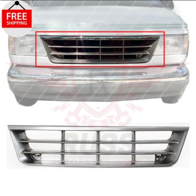 New Front Grille Painted Gray Fits 1992-1996 Ford E-150 Econoline FO1200306