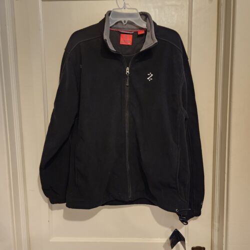 IZOD PerformX Jacket Mens Medium Full Zip Black Fleece Outdoors - Afbeelding 1 van 8