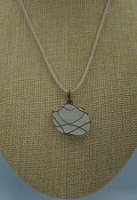 White Clear Sea Glass Pendant: Spherical Shape P 42 