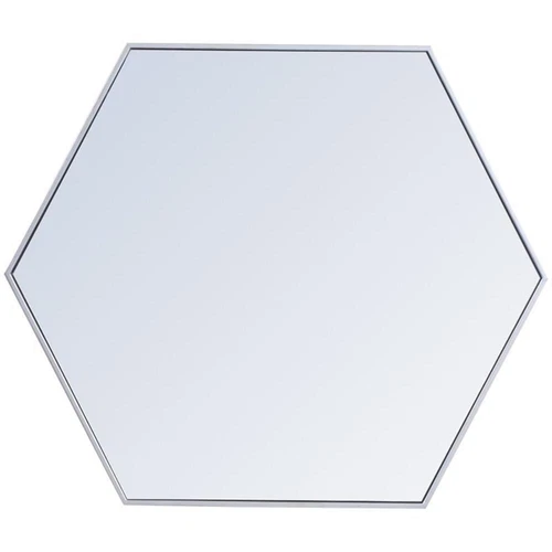 Elegant Decor Eternity 35" x 41" Hexagonal Metal Frame Mirror in Silver - Picture 4 of 13