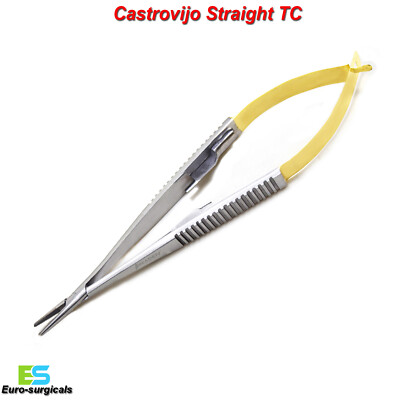 Castroviejo Suture Needle Holder TC with Lock Eye Tying Tools Surgical Forceps 