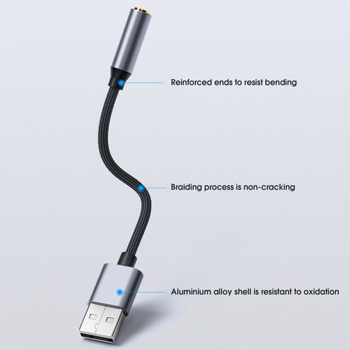 Sound Card Professional Audio Transfer Usb to 3.5mm Laptop Pc Headphone Adapter - Afbeelding 3 van 10