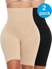 2 Pack Women Slim Tummy Control Shapewear Shorts Body Shaper High Waist Pants US