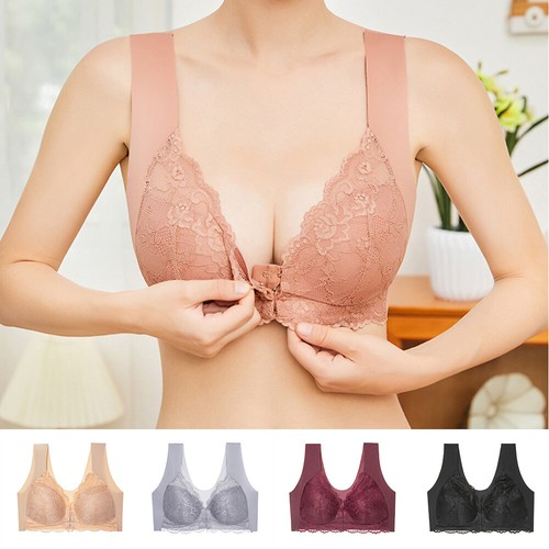 Women Front Close Bra Lace T Back Brassiere Underwire Sport Bras Breathable US * - Picture 3 of 29