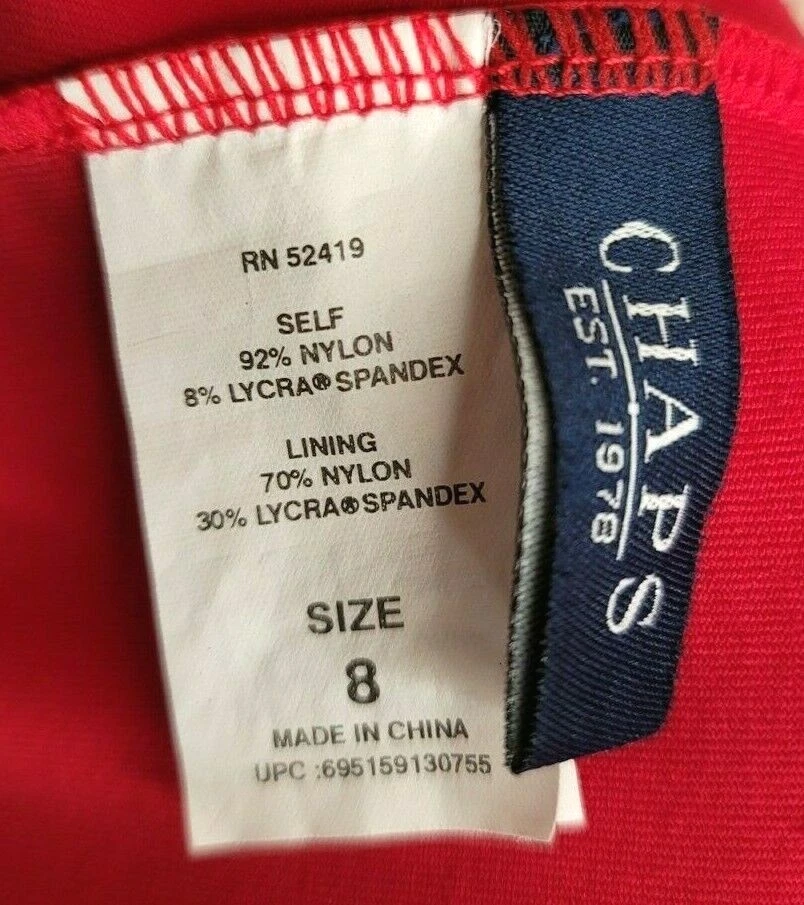 Chaps Mujer Talla 8 Rojo Halter Acanalado Top Acolchado Traje de Baño Top Tankini  Foto 4 de 4