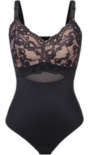 Women Lace Thong Bodysuit Tummy Control Shapewear Backless Padded Lingerie