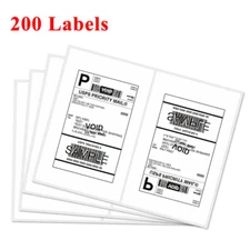 200 Shipping Labels 8.5 x 5.5 Rounded Corner Self Adhesive 2 Labels Per Sheet