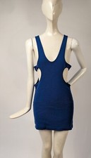 VINTAGE 1920  S MEN  S BLUE WOOL BATHING SUIT W OPEN STRAP SIDES 