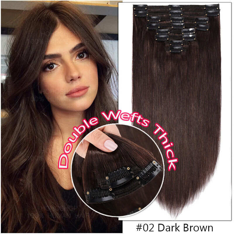 Clip in Human Hair Extensions Highlight Real Remy Thick Double Weft Full Head 7A Cena, popularna wyprzedaż