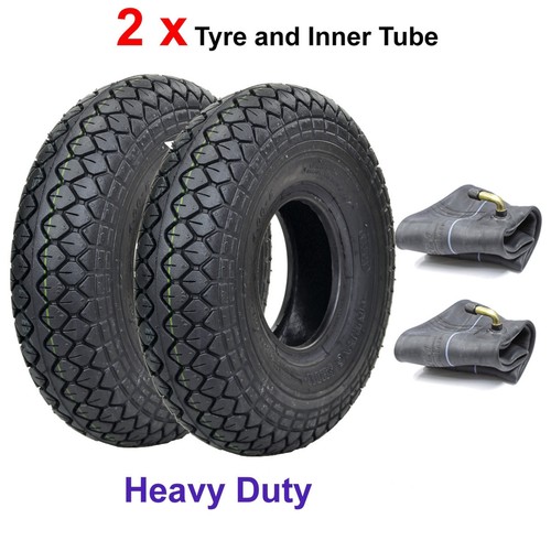 Pair of 4.005 (330 x 100) Black Mobility Scooter Tyres with Inner