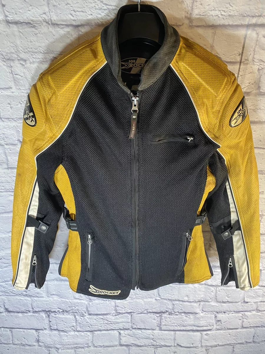 Joe Rocket Ballistic Black/Yellow Touring Motorcycle Padded Jacket Women's  Sz M