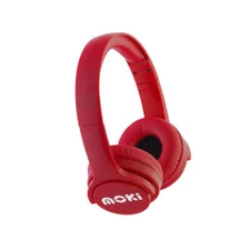 Moki Brites Quality Wireless Audio Bluetooth Headphones in Vibrant Red Color