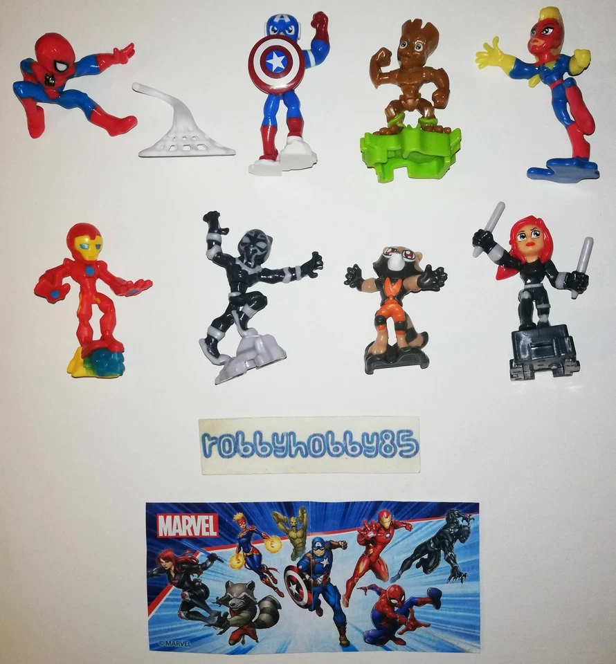 SERIE COMPLETA MARVEL (VV396 - VV403) + 8 BPZ KINDER SORPRESA ITALIA 2020/2021
