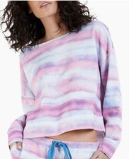 Jenni Women's Long Sleeve, Pajama Crop Top,Size Med Nwot