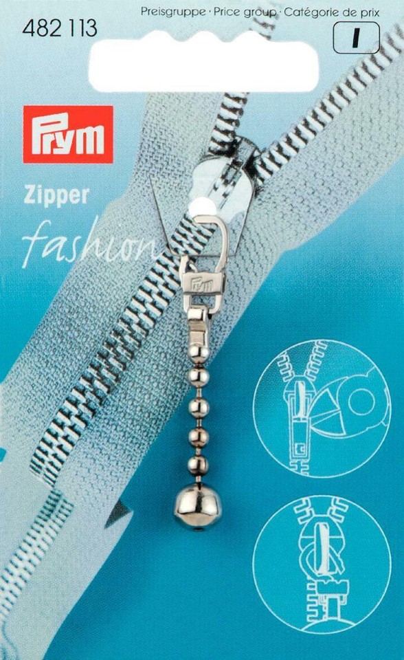 Prym Fashion Zipper pullers Metal Silver col, Ring, silberfarbig, 1 Stück