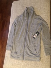 20519 Womens UNDER ARMOUR Full Zip SWEATSHIRT 1294514 025 Gray 79.99 NWT