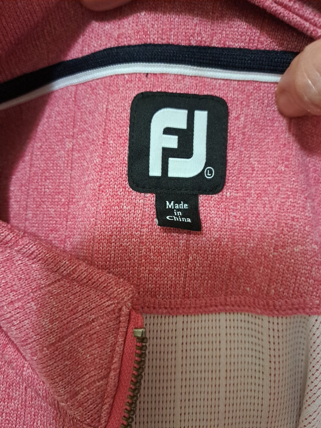 FOOTJOY ILLAHE HILLS Golf Sweater Mens L 1/4 Zip Pink Red Pullover