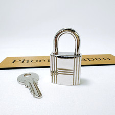 HERMES Set of Padlock Key Cadena Silver Charm Number random Authentic