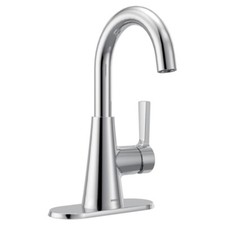 One Handle Lever High Arc Spout Chrome Modern Centerset Bathroom Sink Faucet