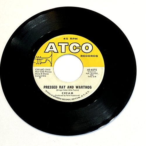 Cream 45 RPM Record ATCO 45-6575 Pressed Rat And Warthog/Anyone For Tennis - Picture 2 of 2