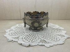 Vintage Corbell & Co English Georgian Style Silver Plate Monteith Bowl