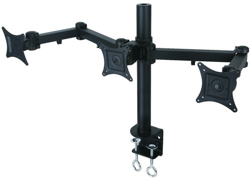 Premium Triple Monitor Mount with Desk Clamp Heavy Duty VESA 3 Screens up to 24" - Picture 10 of 10