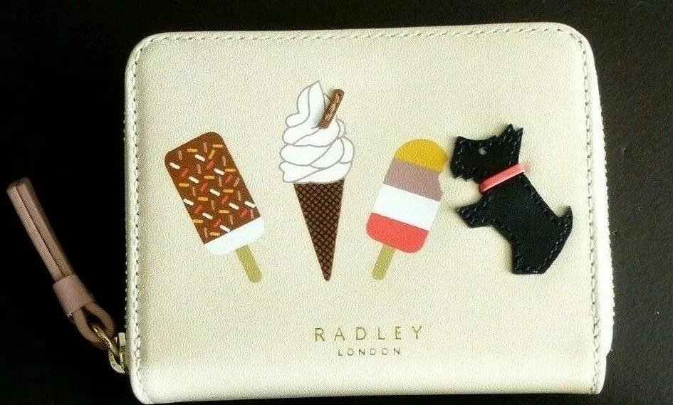 RADLEY UK Dog u0026 Lollies Slim Zipped Leather IVORY PURSE / CARDHOLDER | eBay