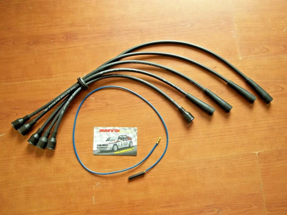 SERIE CAVI CANDELE 7MM IN SILICONE AUTOBIANCHI A112 TUTTI I TIPI ABARTH FIAT 127 Foto 3 de 3