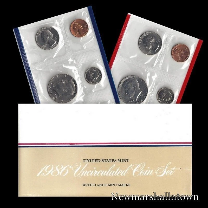 1986 P+D+S Mint Proof Set ~ Kennedy Washington Roosevelt Jefferson Lincoln  - Image 2 of 3