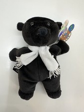 Planet Plush "OTTO" The Detroit Bear by Sally Winey 1999 Black Beanie 13491