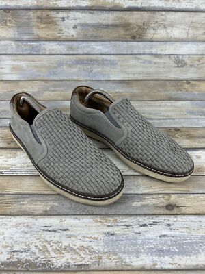 JOHNSTON & MURPHY Mens Shoes Sz 9M Gray McGuffey Woven Slip  display picture 2