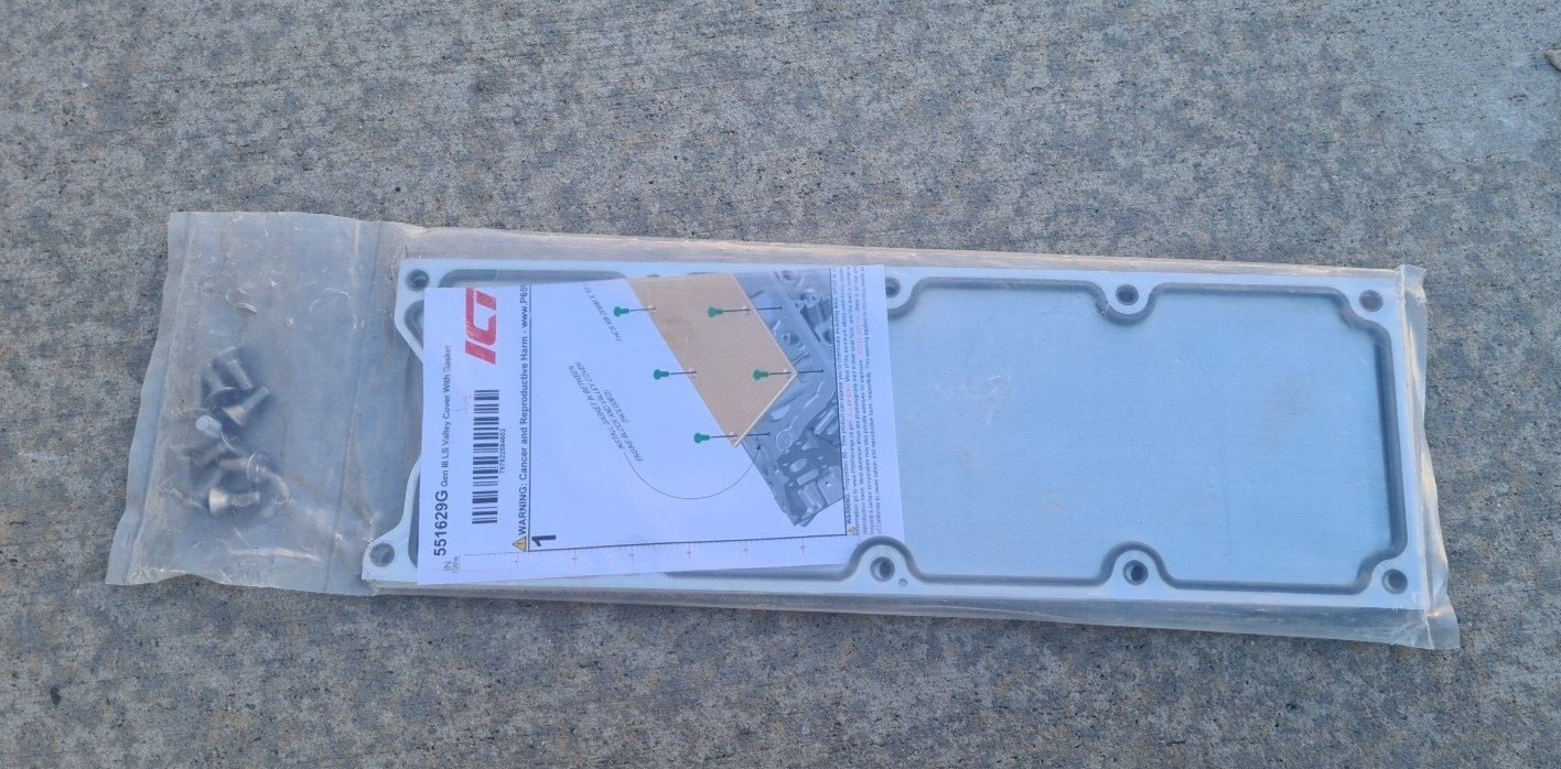 Valley Pan Cover Plate With Gasket For LS Gen 3 Engines - LS1 LS2 LS6 LSX Knock Sensor