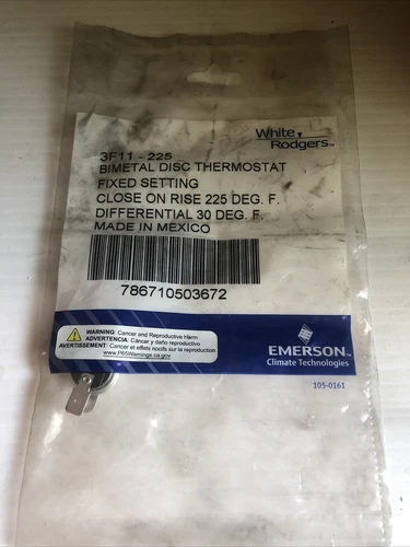 New Emerson White-Rogers 3F11-225 Bimetal Disc Thermostat 325F