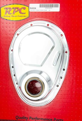 SBC Steel Timing Chain Cover Chrome RACING POWER CO-PACKAGED R4934
