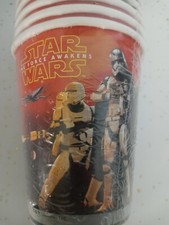 Disney Star Wars The Force Awakens Set Of 8 9oz Party Cups Rare Darth Vader R2D2